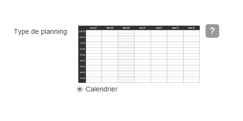 Planning calendrier